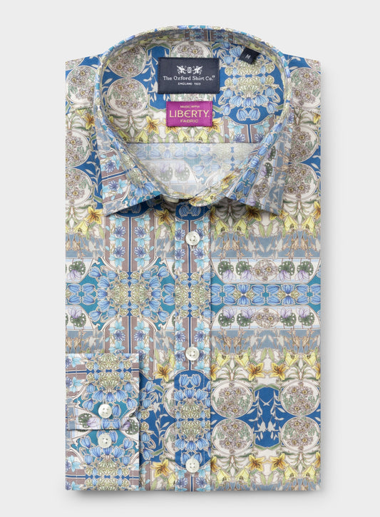 Men’s shirt in Flowers Fete Liberty fabric.
