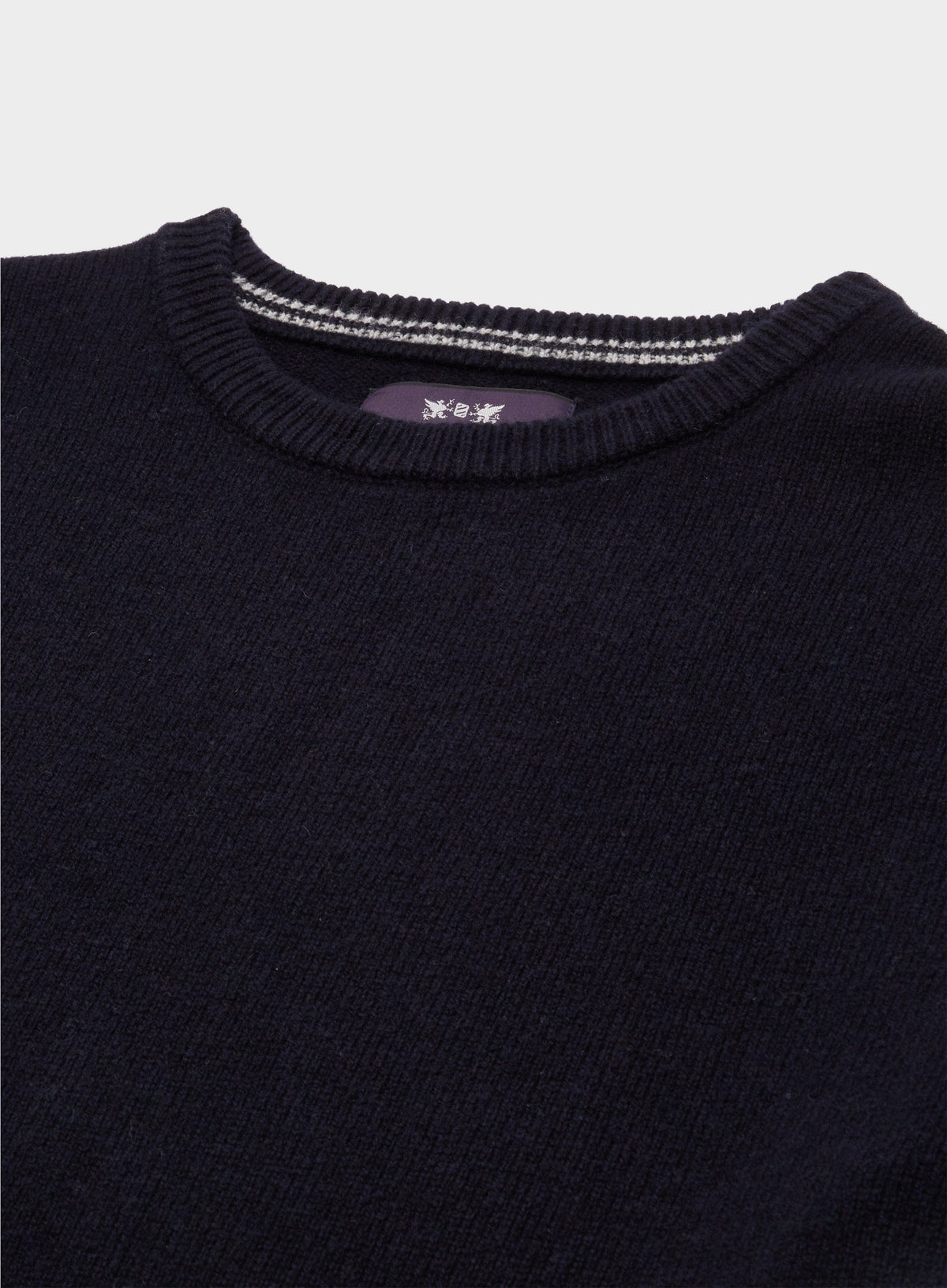 Men’s lambswool crew neck jumper in Navy.
