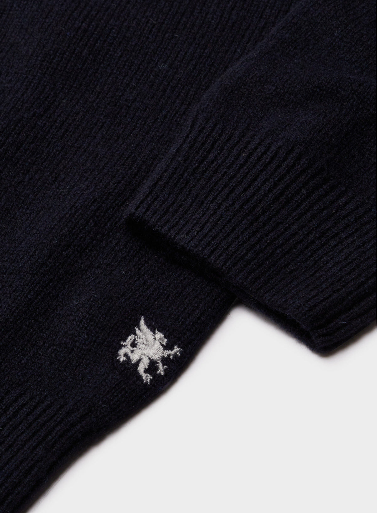 Men’s lambswool crew neck jumper in Navy.