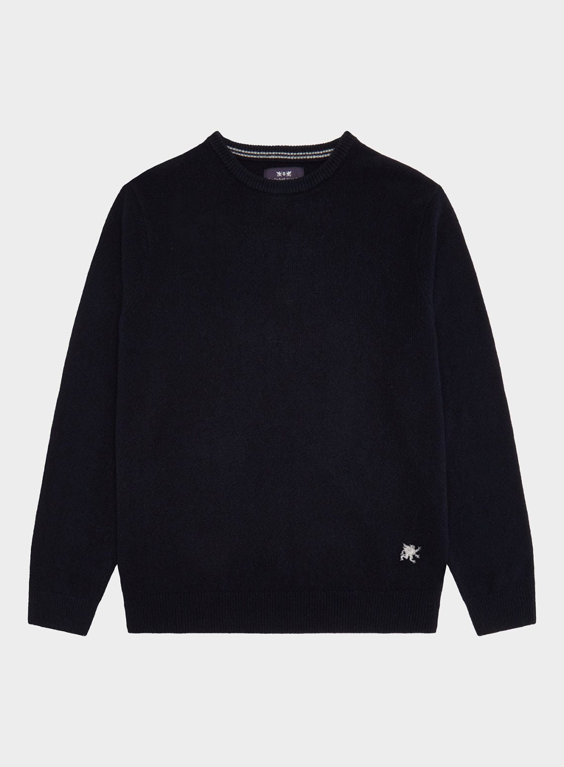 Men’s lambswool crew neck jumper in Navy.