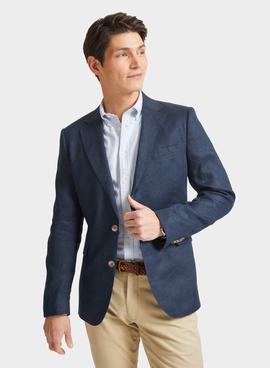 Men’s linen blazer in Navy.