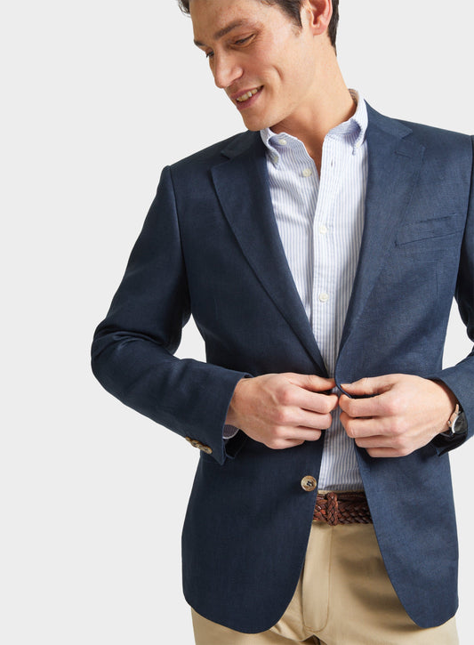 Men’s linen blazer in Navy.