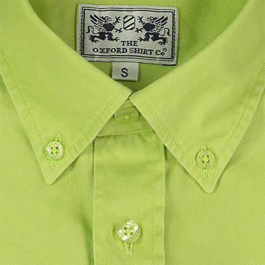Men’s long sleeved weekender shirt in Lime.