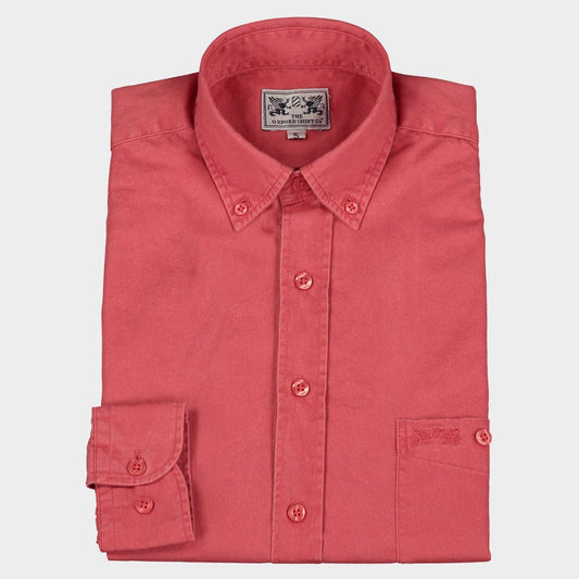 Men’s long sleeved weekender shirt in Red.
