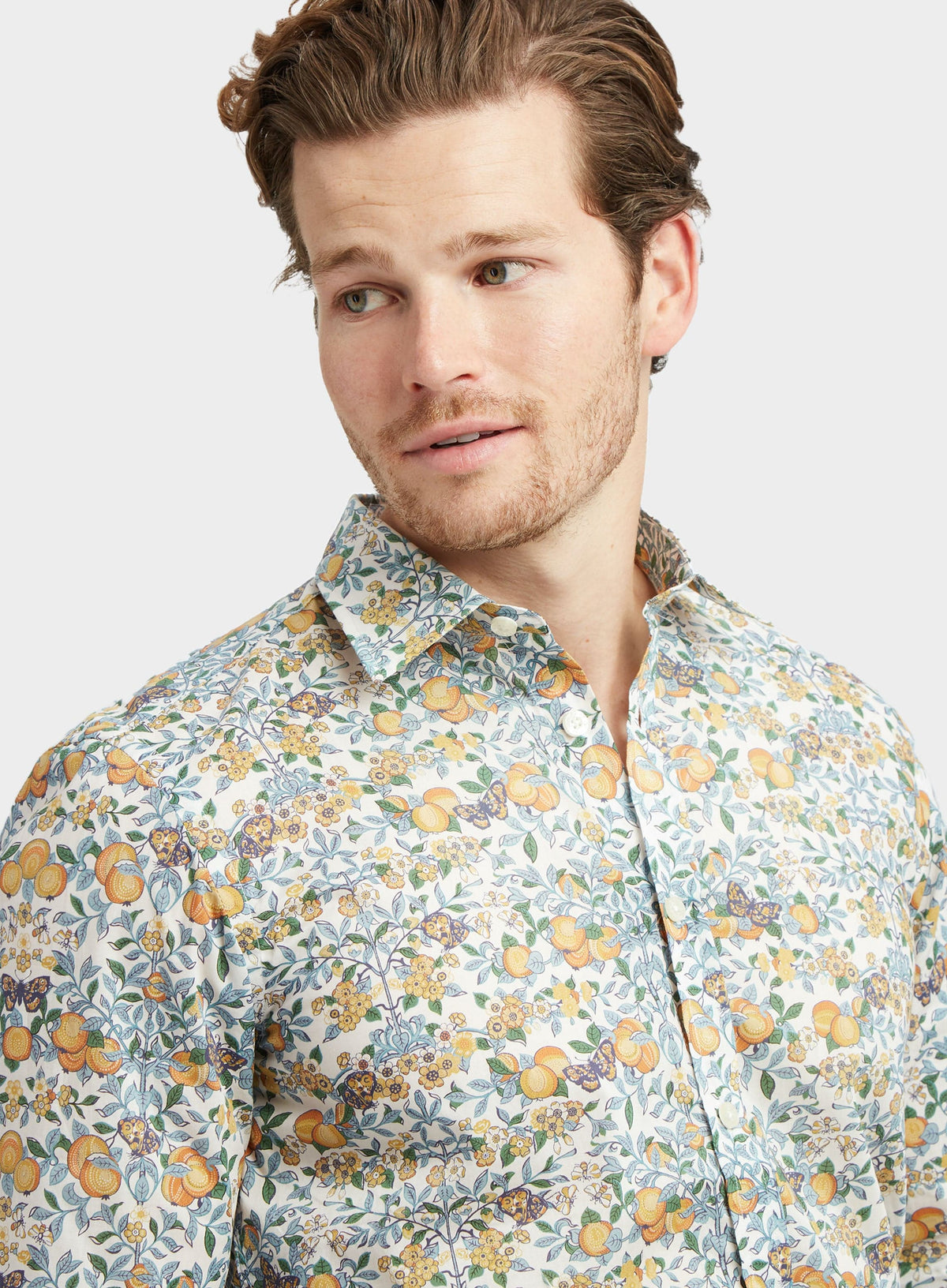 Men’s shirt in Orchard Liberty fabric.