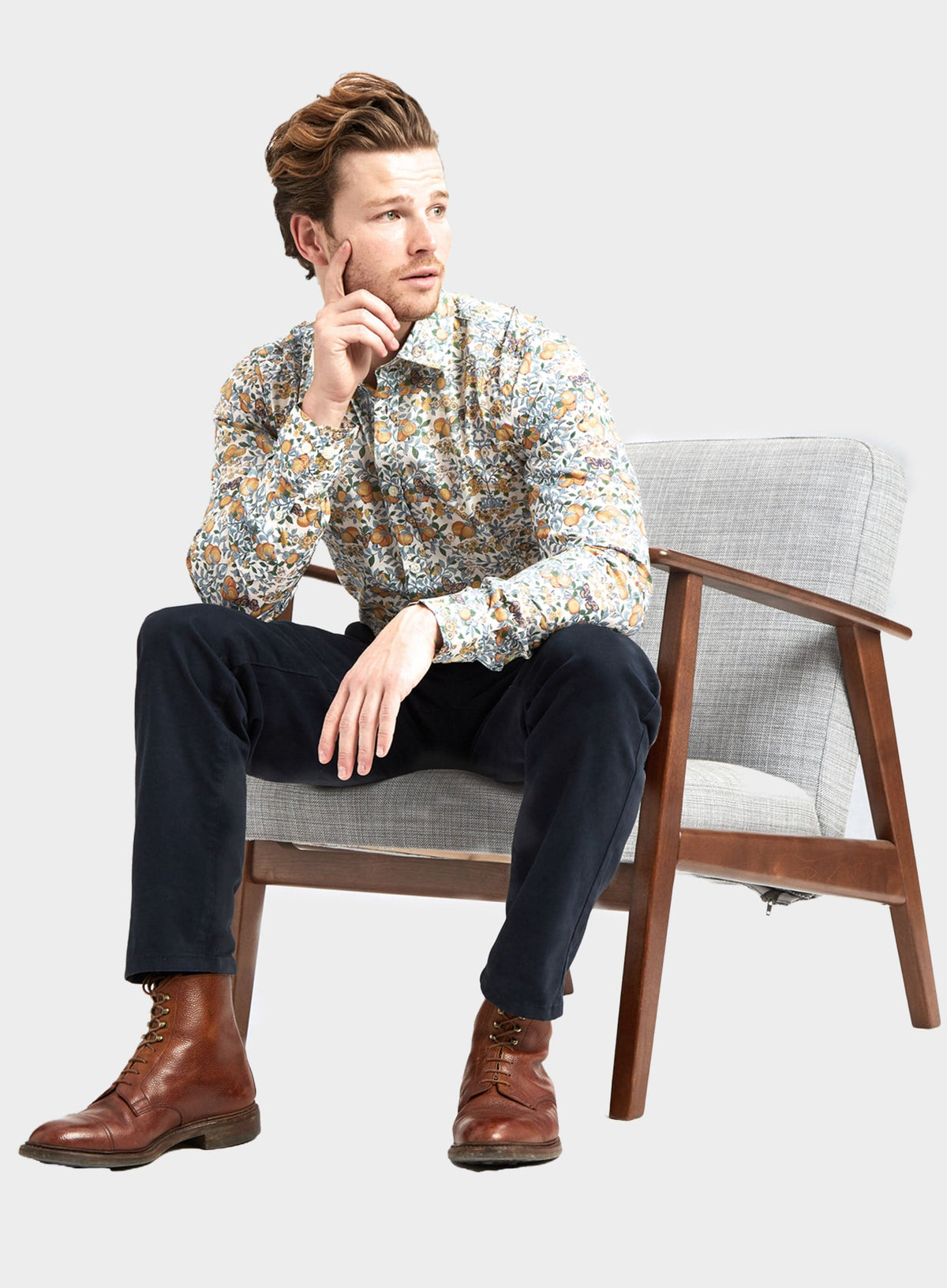 Men’s shirt in Orchard Liberty fabric.
