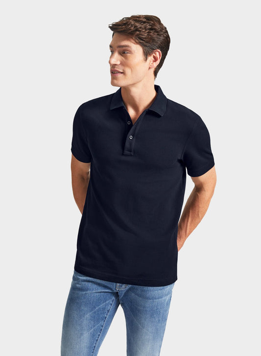Men’s pique polo shirt in Navy.