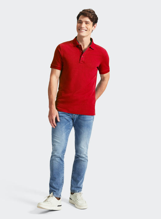 Men’s pique polo shirt in Red.