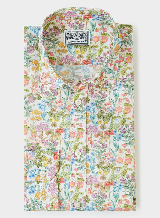Men’s shirt in Poets Meadow Liberty fabric.