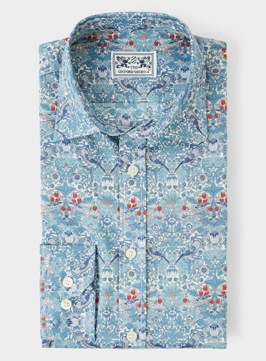Men’s shirt in Strawberry Thief Spring Liberty fabric.