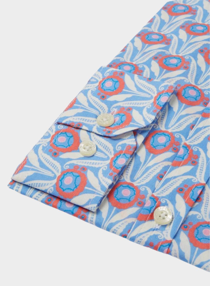 Men’s shirt in Sunflower Blooms Liberty fabric.