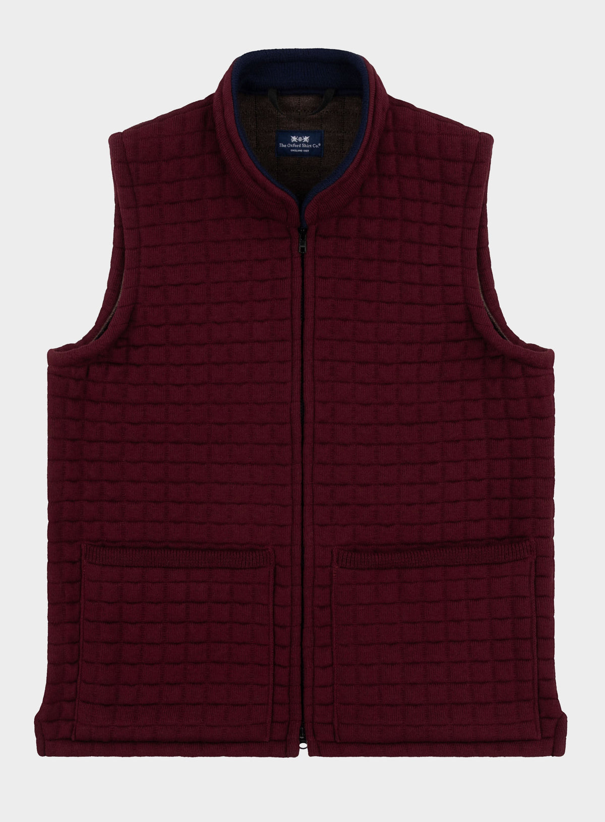 Men’s Thermatex quilted gilet in Burgundy.