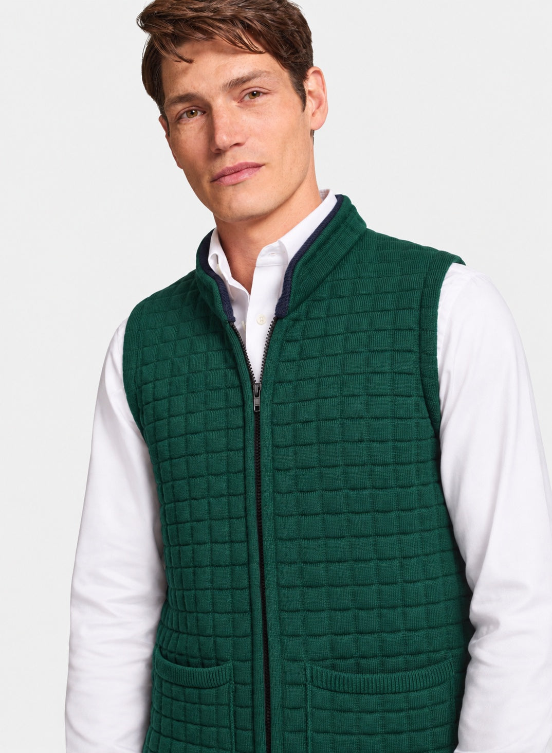 Men’s Thermatex quilted gilet in Green.