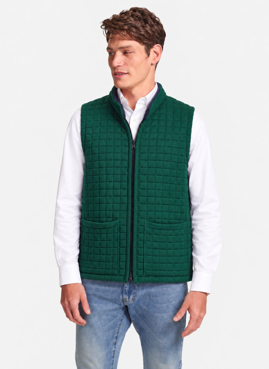 Men’s Thermatex quilted gilet in Green.