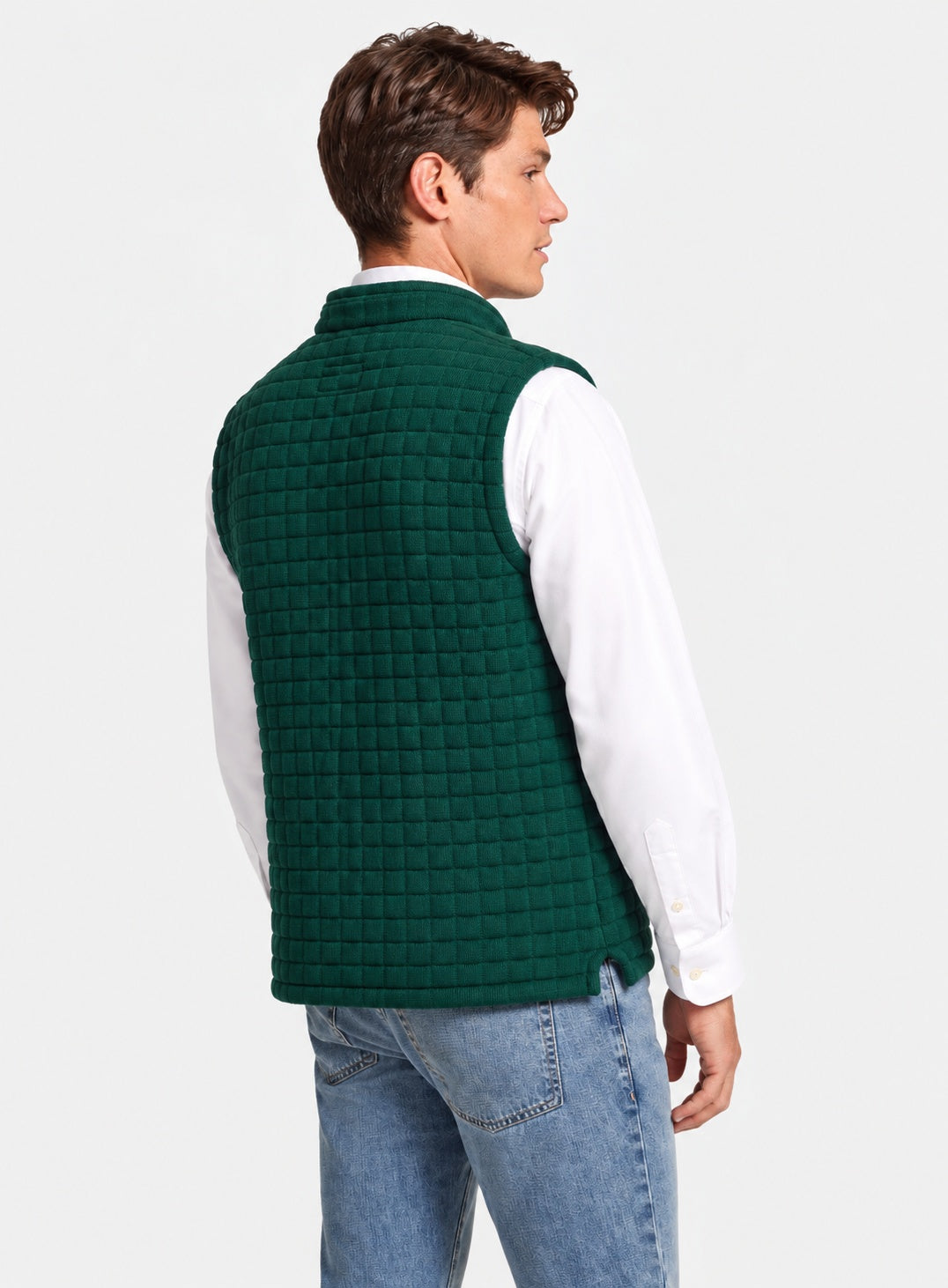 Men’s Thermatex quilted gilet in Green.