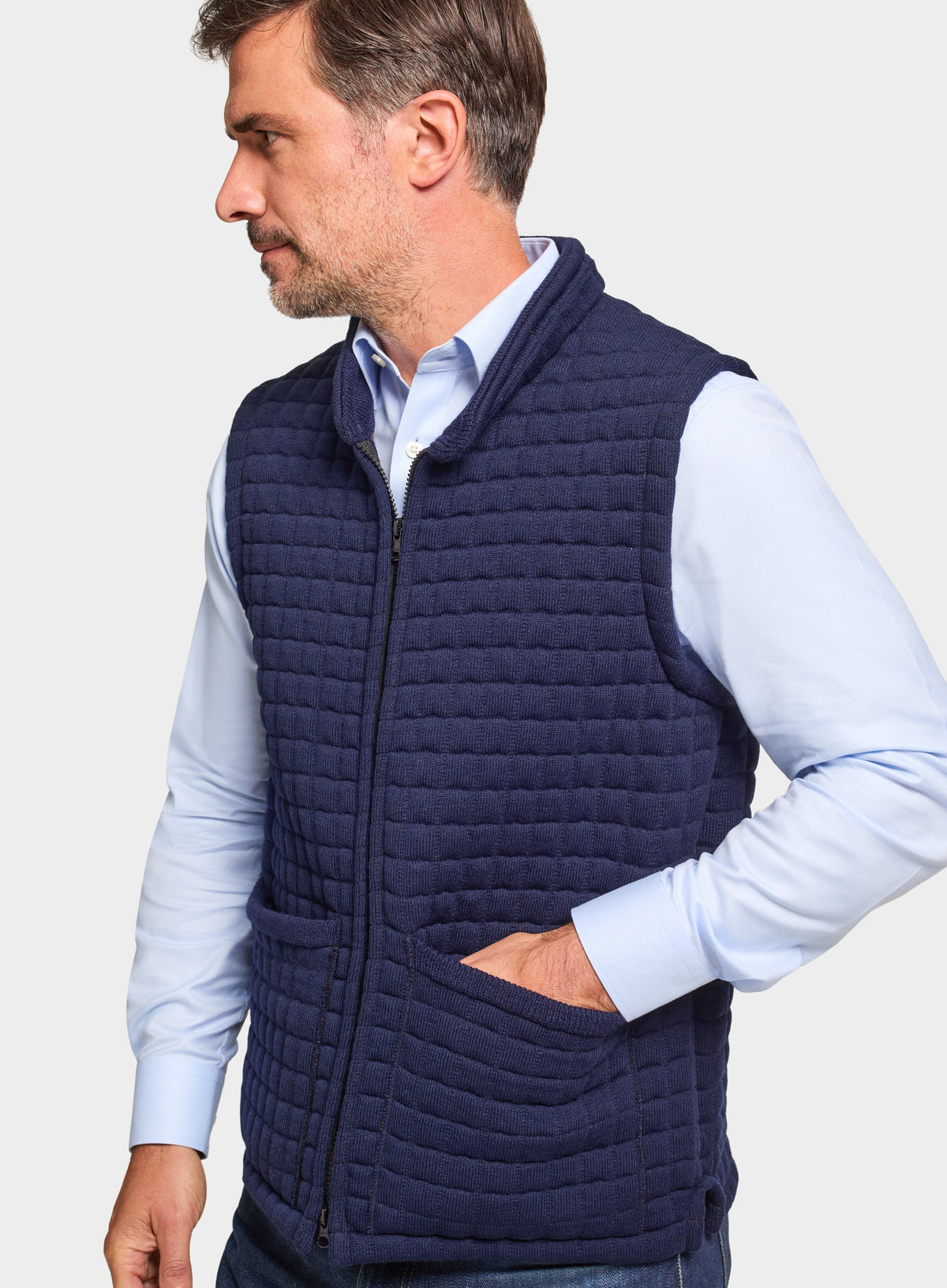 Men’s Thermatex quilted gilet in Navy.