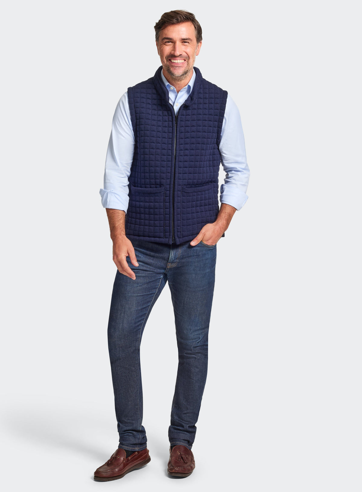 Men’s Thermatex quilted gilet in Navy.