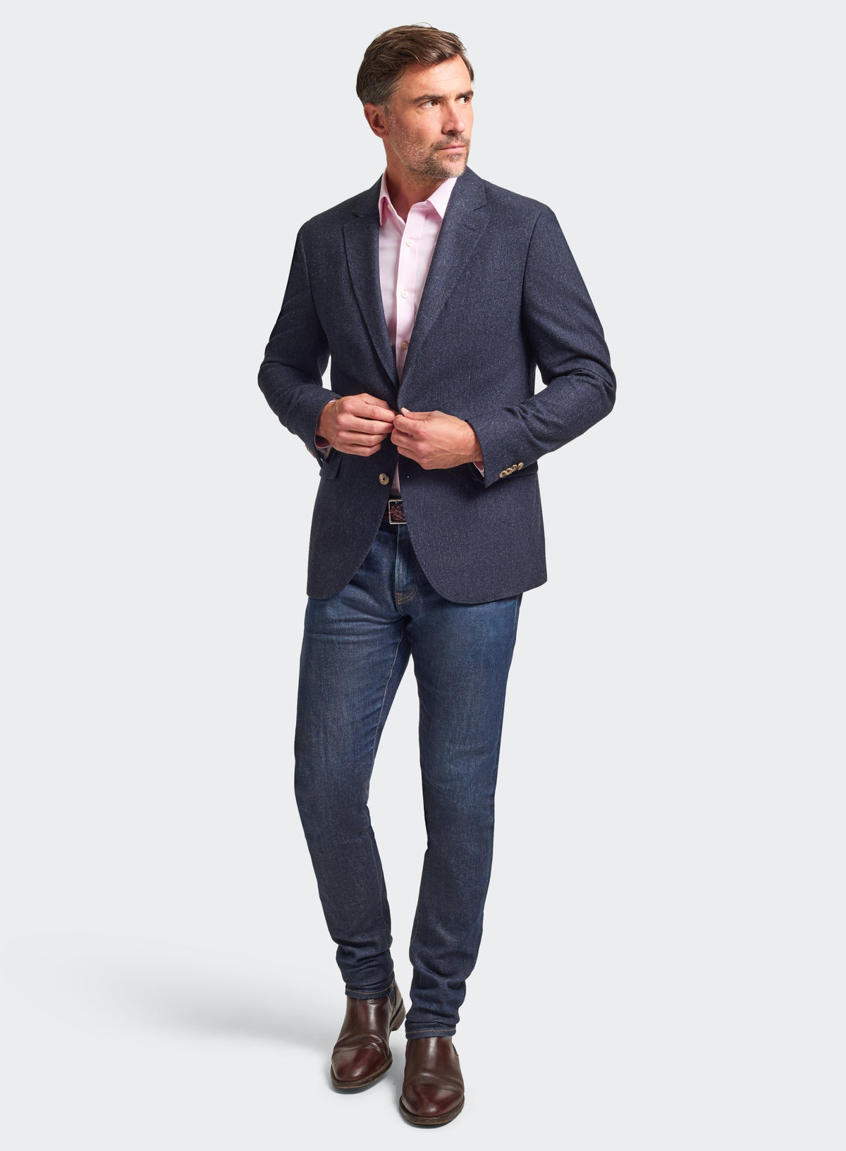 Men’s wool blazer jumper in Charcoal.
