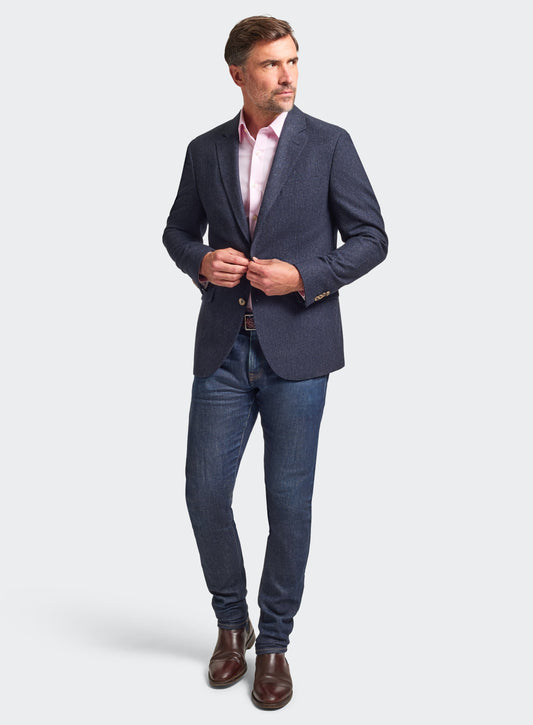 Men’s wool blazer jumper in Charcoal.