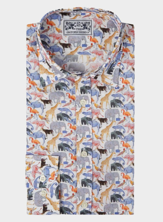 Queue for the Zoo Orange - Made with Liberty Fabric