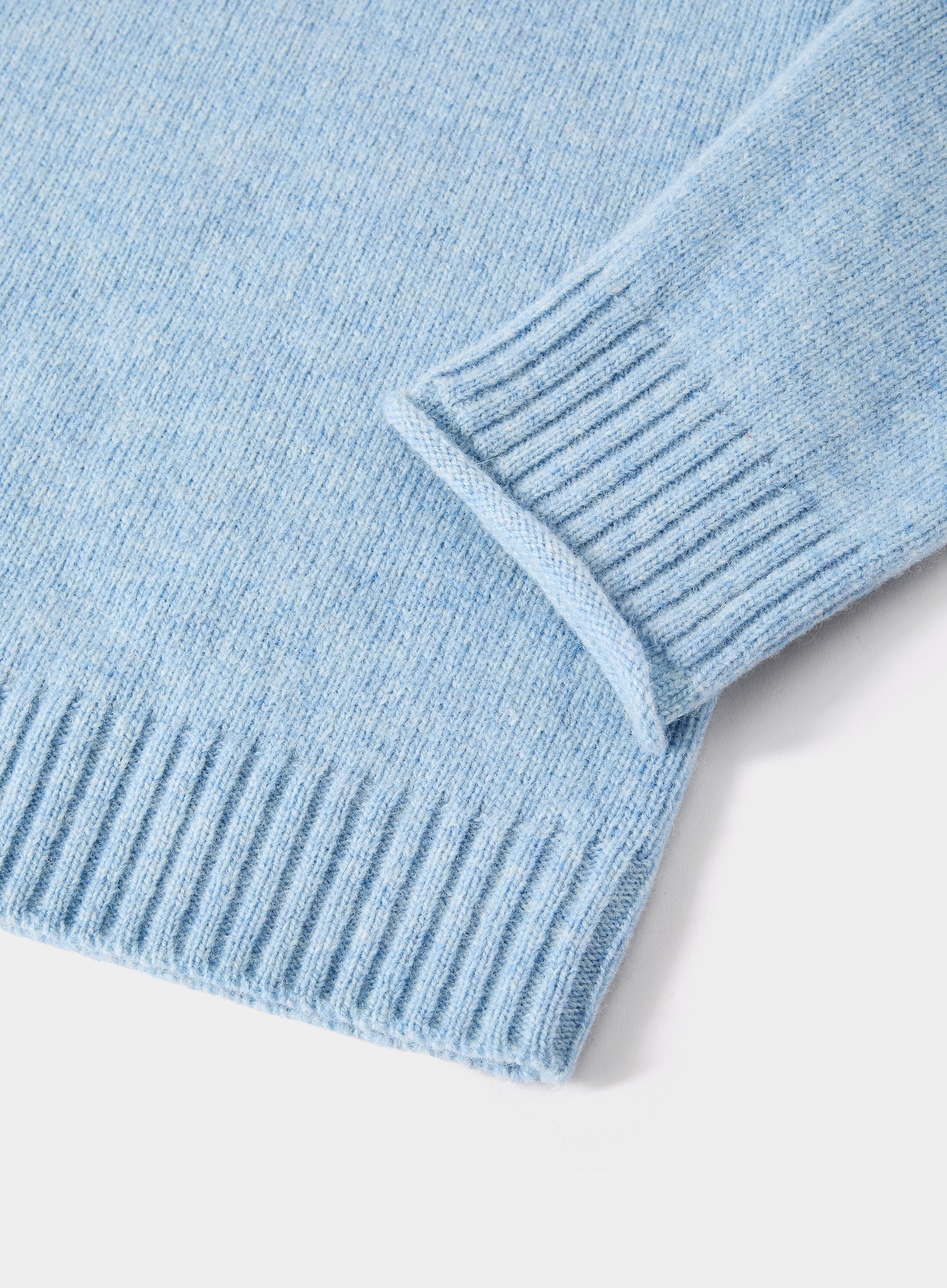 Roll Edge Neck Jumper - Blue