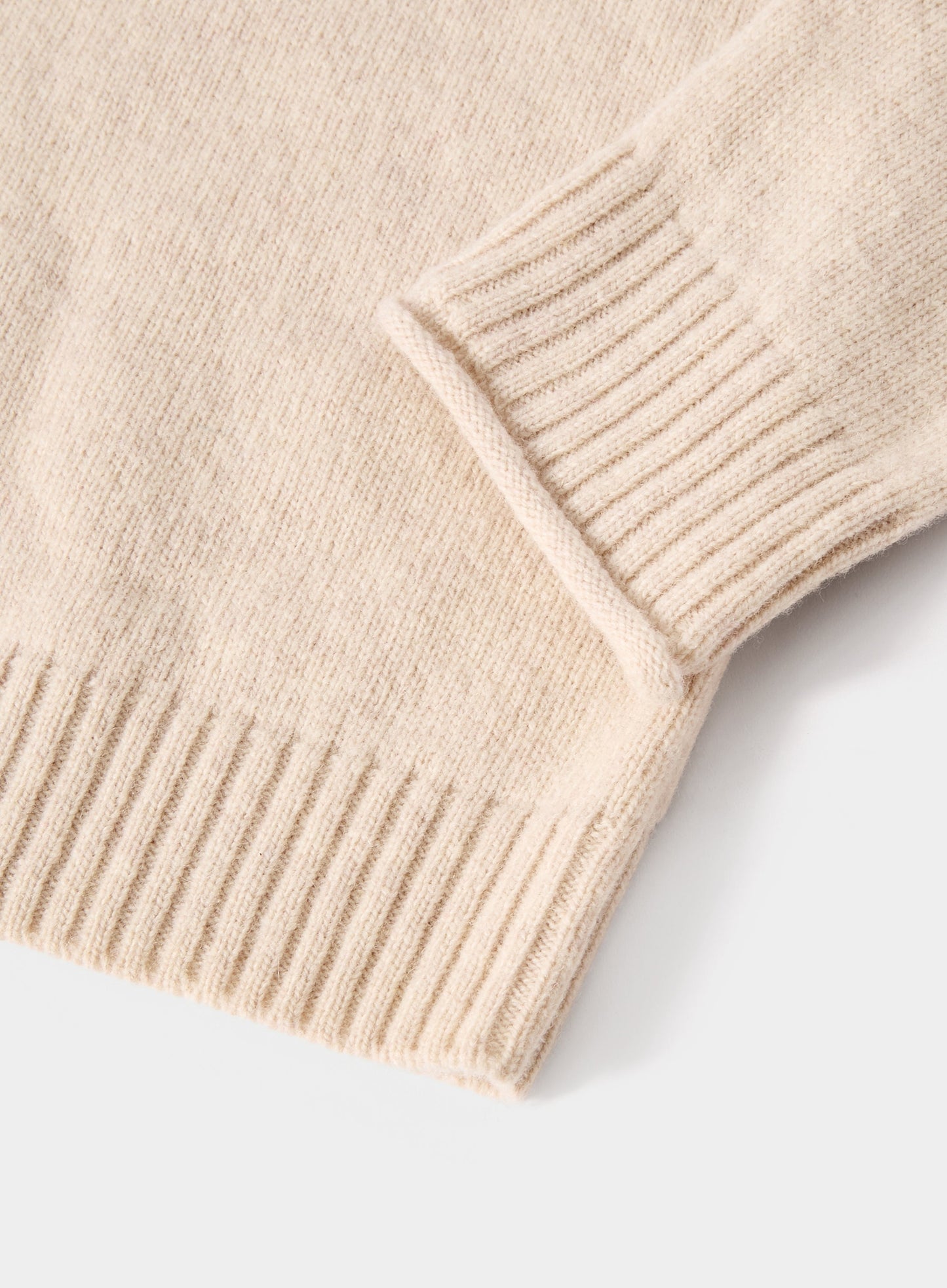 Roll Edge Neck Jumper - Cream
