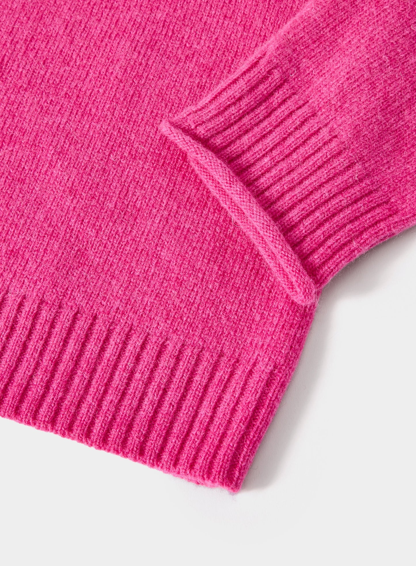 Roll Edge Neck Jumper - Pink