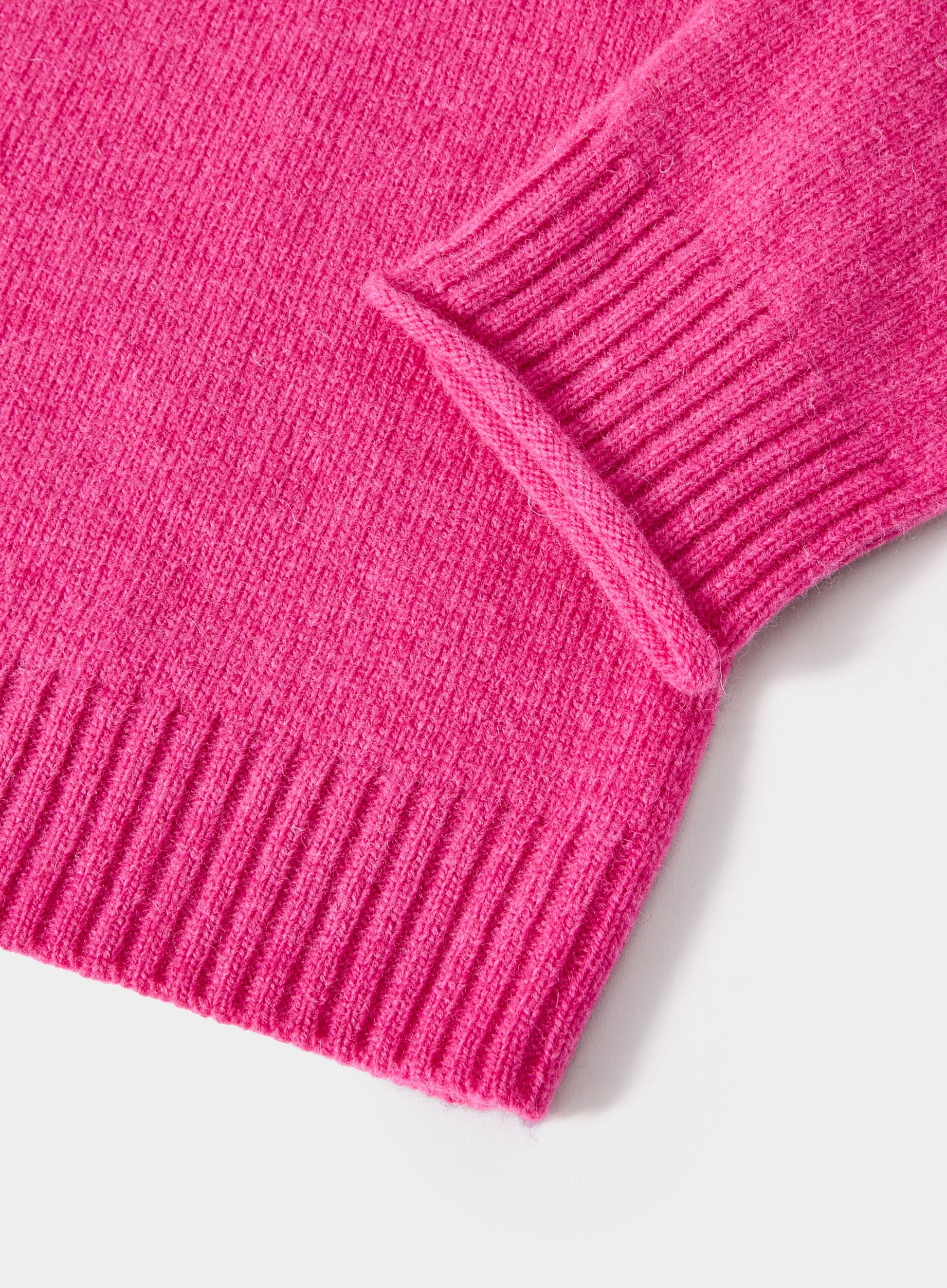Roll Edge Neck Jumper - Pink