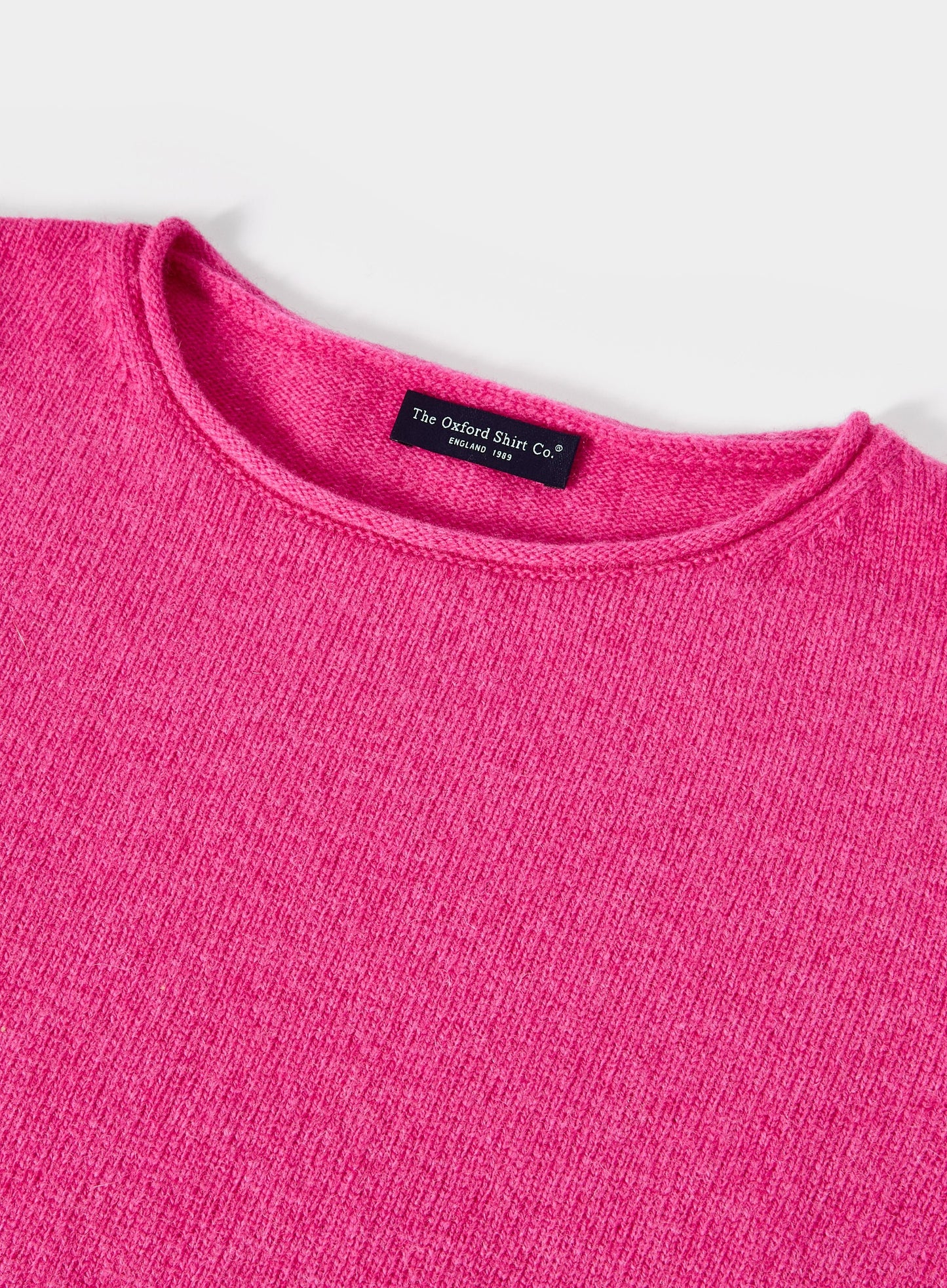 Roll Edge Neck Jumper - Pink
