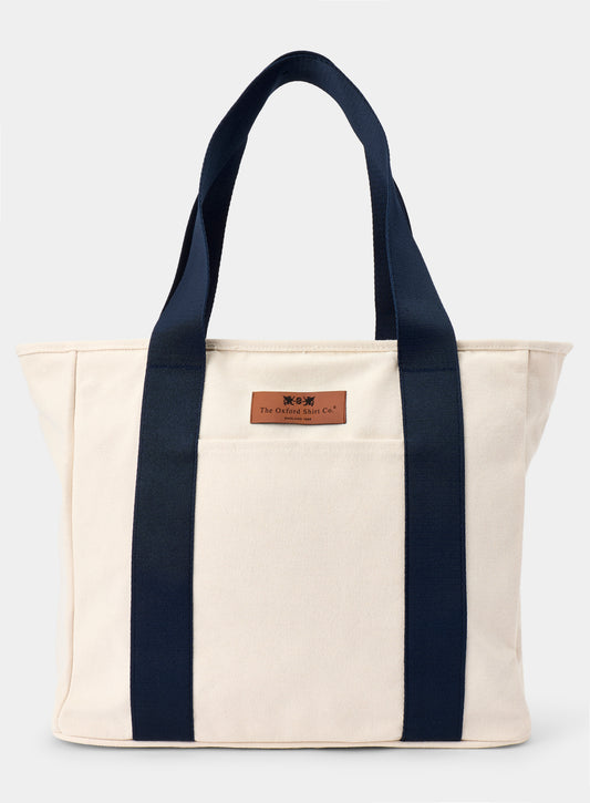Signature canvas tote bag in Cream.