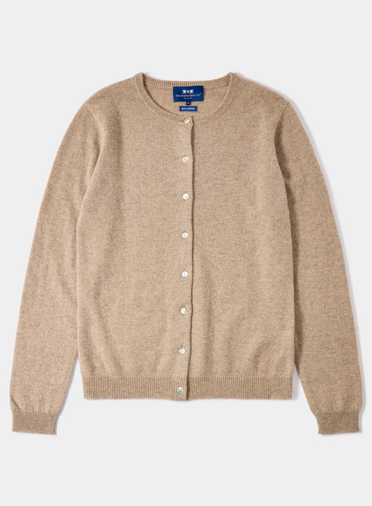 Women’s cashmere cardigan in Beige.