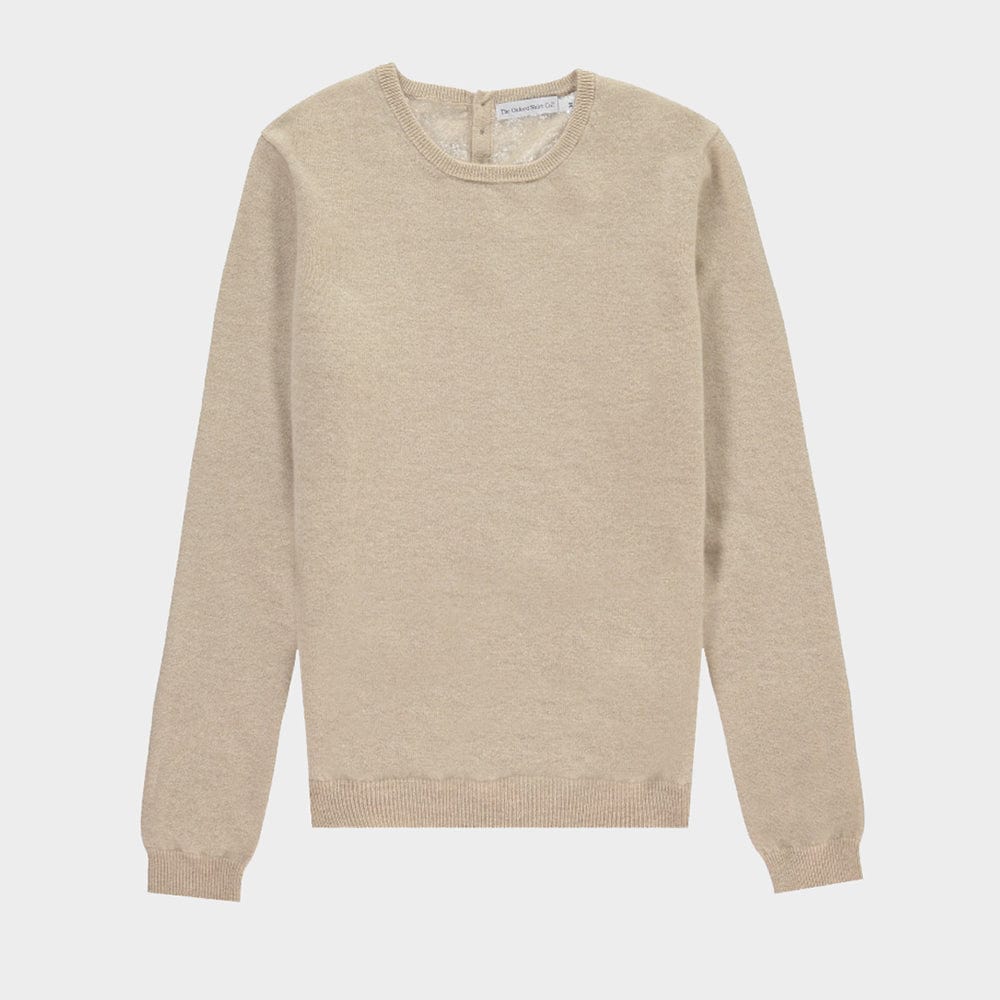 Women’s cashmere crew neck jumper in Natural.