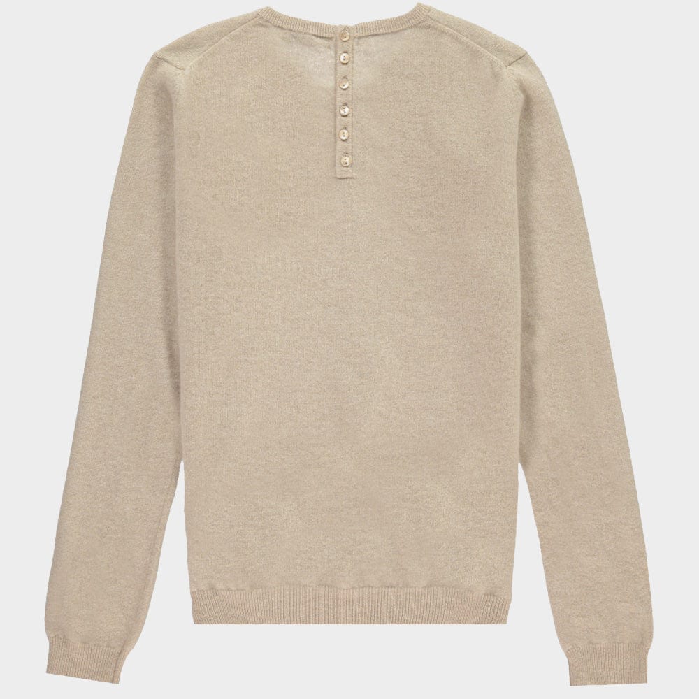Women’s cashmere crew neck jumper in Natural.