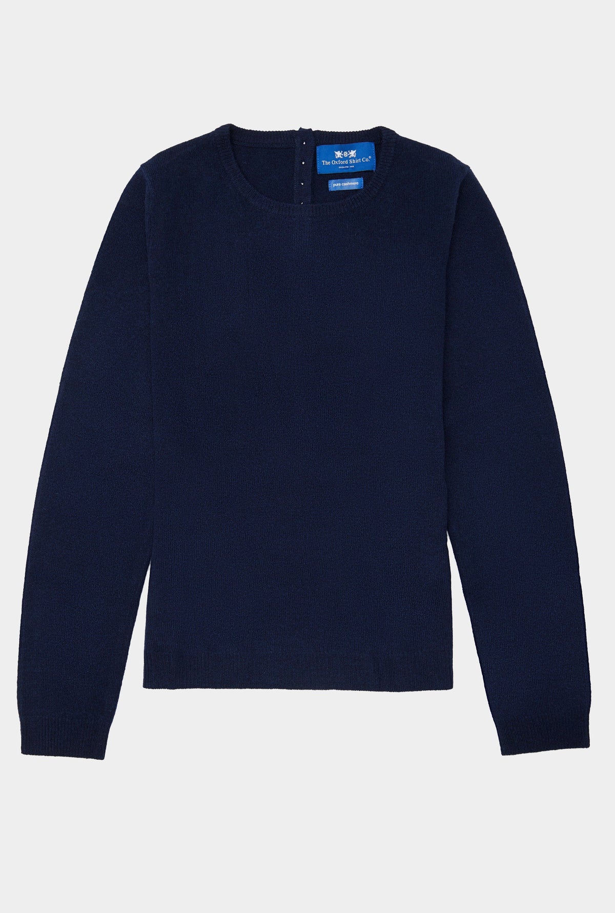 Women’s cashmere crew neck jumper in Navy.