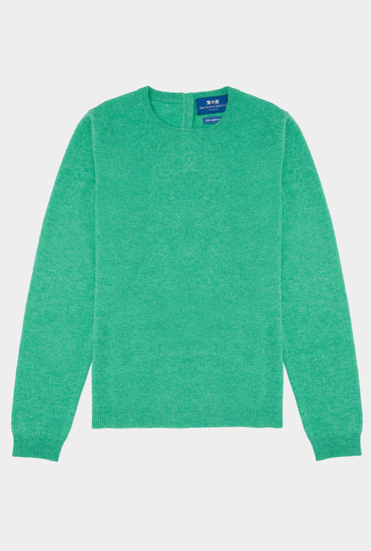 Women’s cashmere crew neck jumper in Ocean.