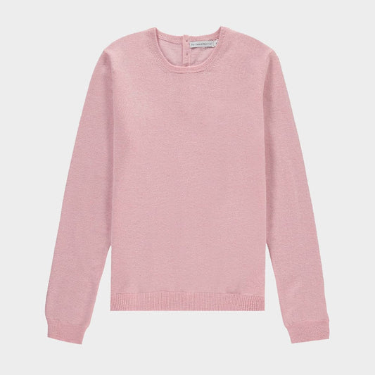 Women’s cashmere crew neck jumper in Pink.