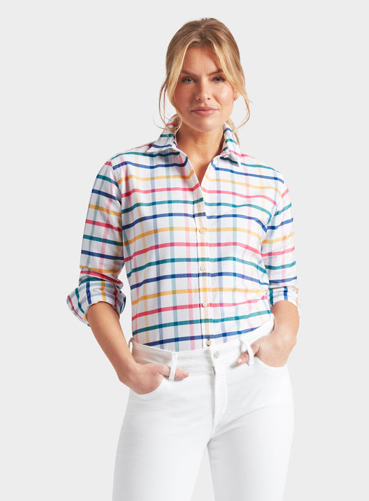 Women’s classic Oxford shirt in Multi Check.
