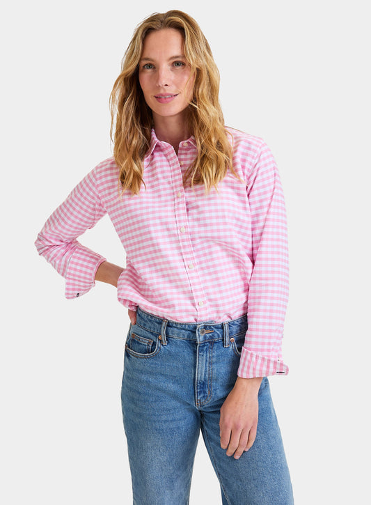 Women’s classic Oxford shirt in Pink Check.