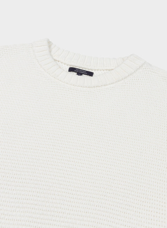 Women’s cotton blackberry crew neck jumper in Cream.