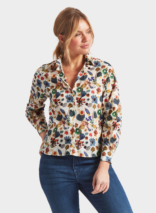 Women’s shirt in Floral Earth Liberty fabric.
