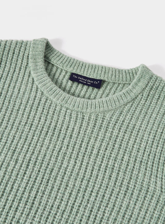 Women’s knitted rib vest in Green.
