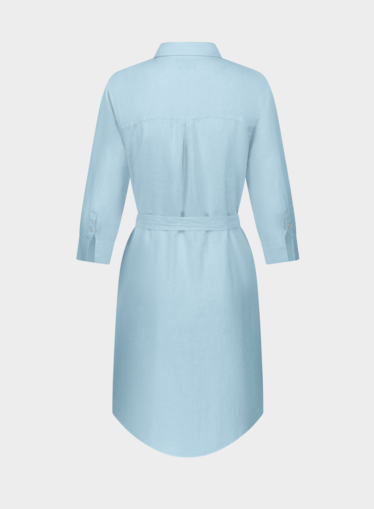 Women’s linen shirt dress in Light Blue.