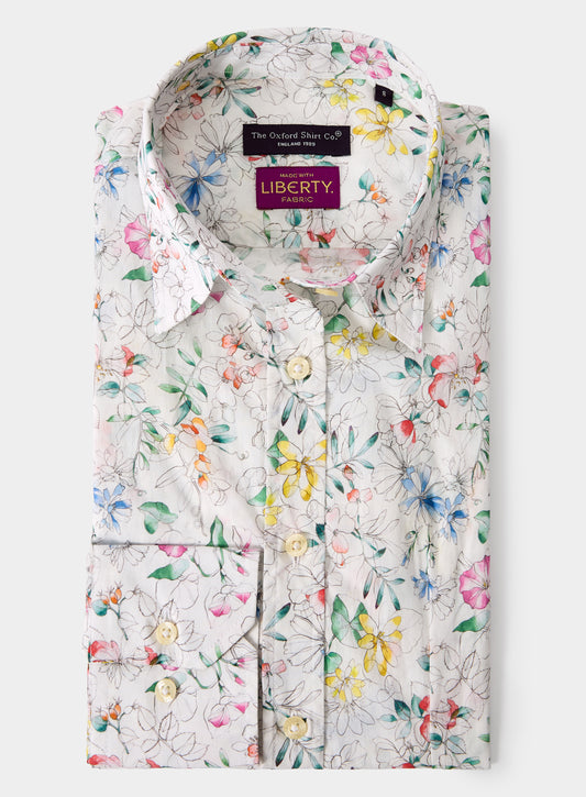 Women’s shirt in Sophie Anne Liberty fabric.