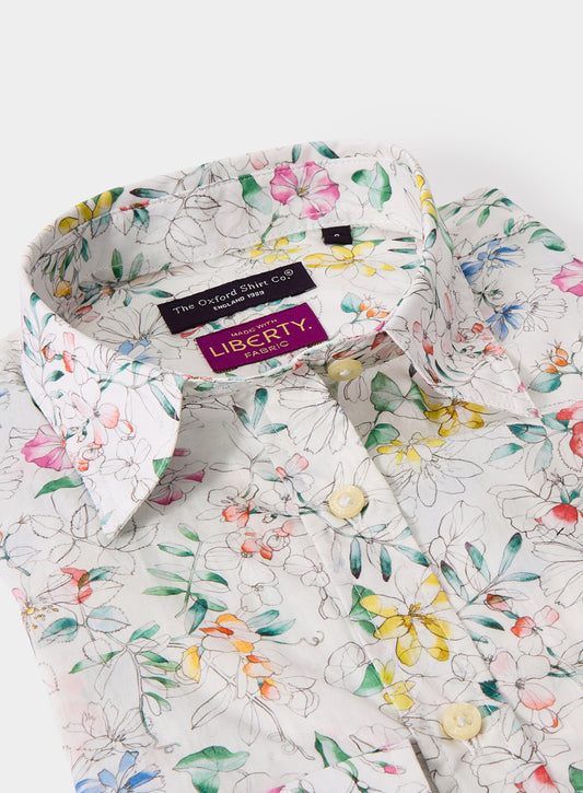 Women’s shirt in Sophie Anne Liberty fabric.