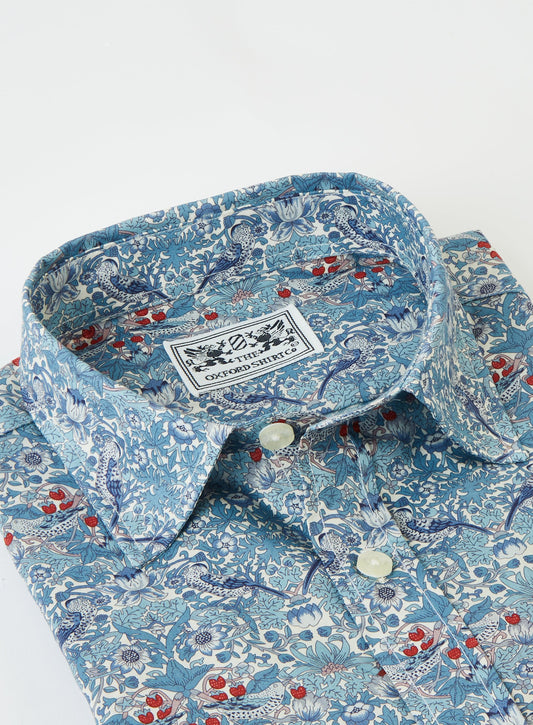 Women’s shirt in Strawberry Thief Spring Liberty fabric.