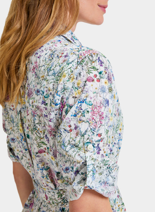 Women’s shirt dress in Wildflower Shirt Dress Liberty fabric.