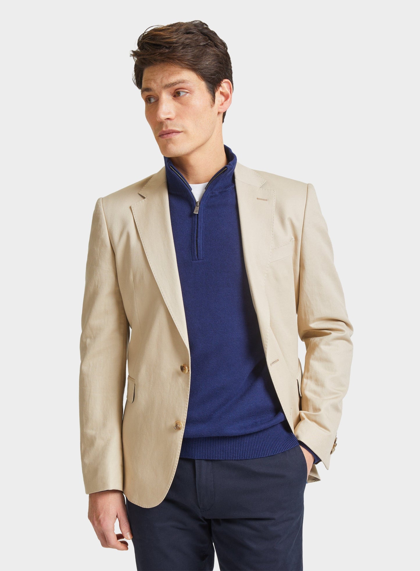Cotton Linen Jacket - Beige