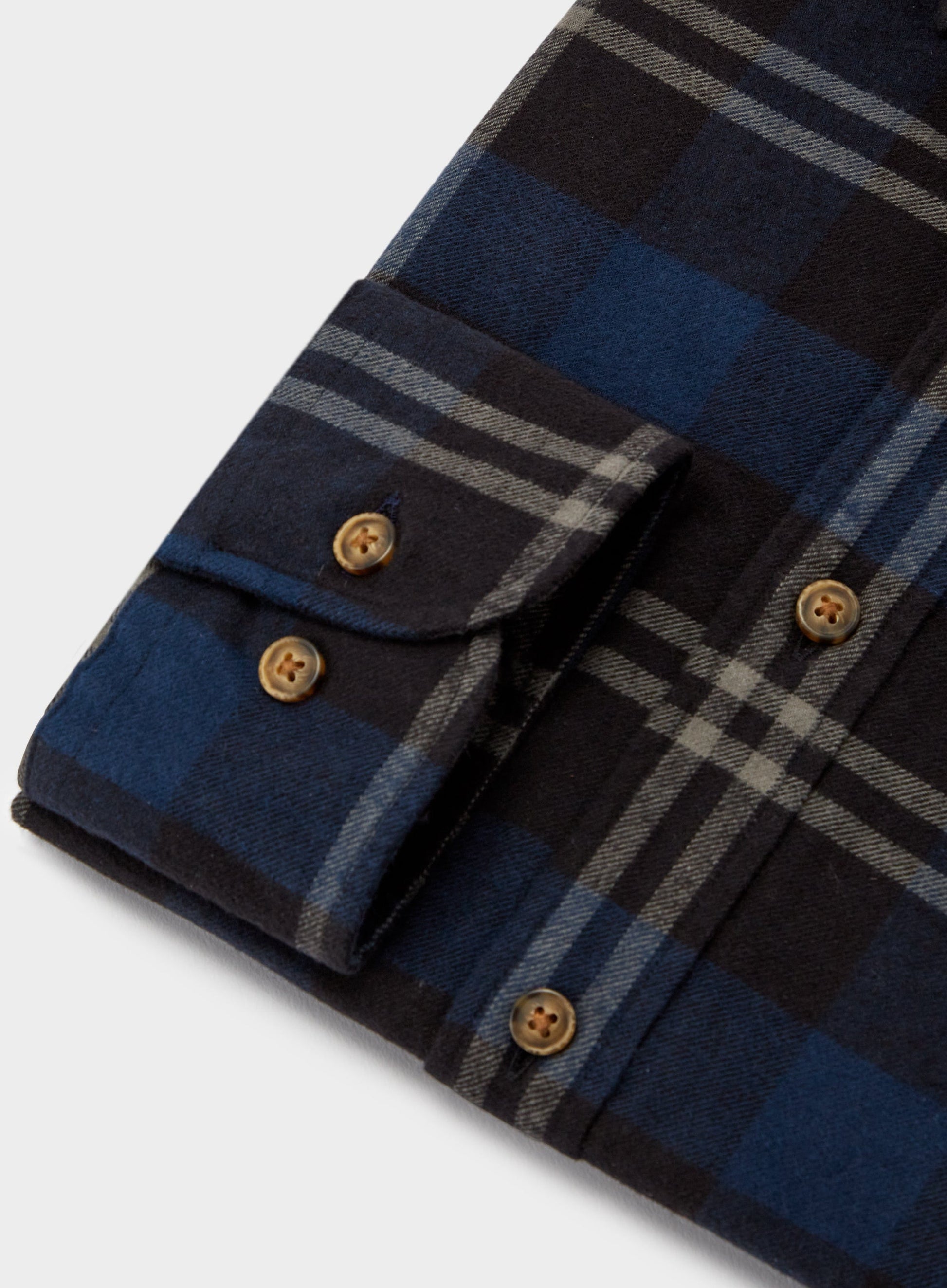 Button Down Flannel Shirt - Blue and Navy Check