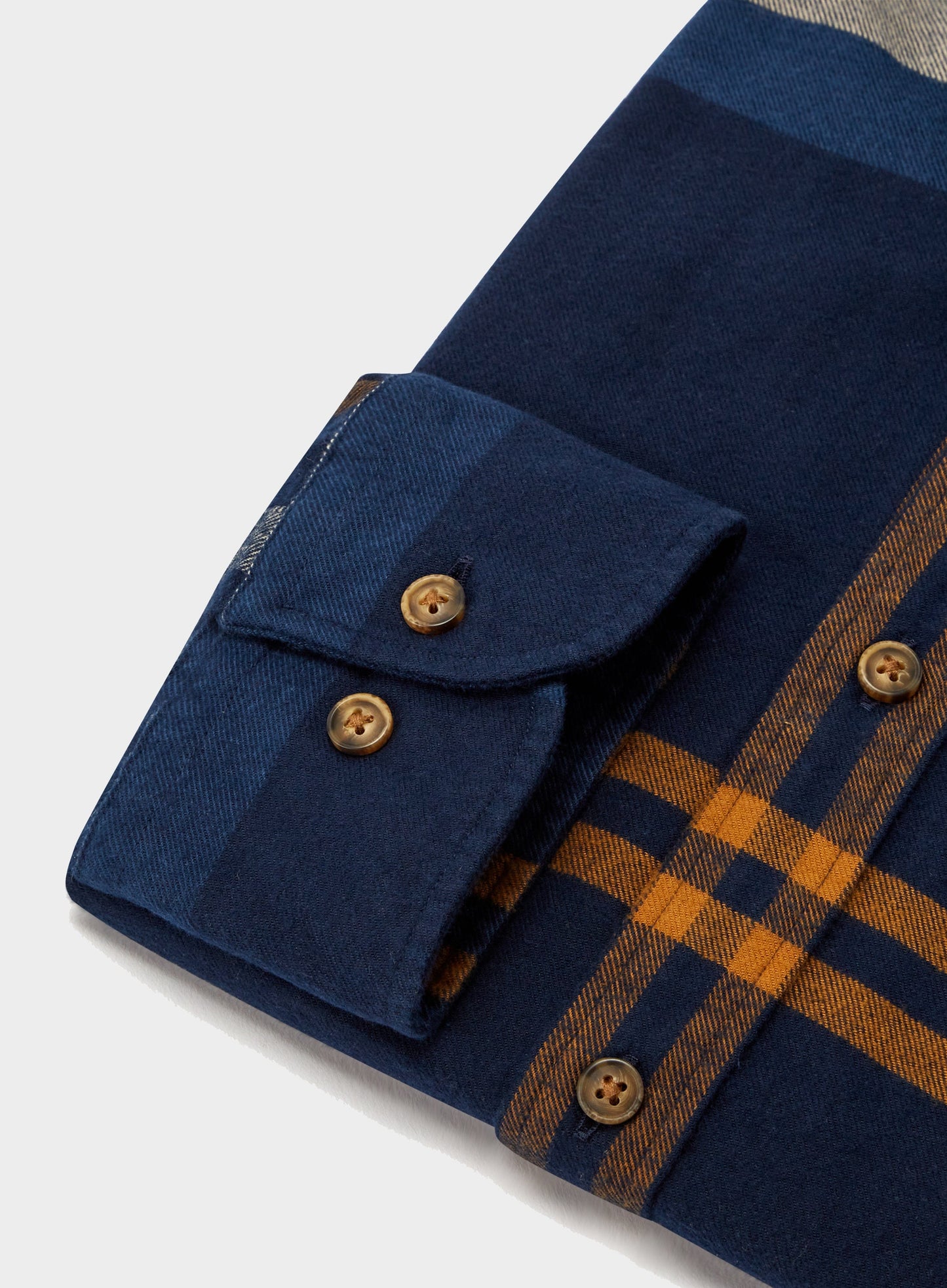 Button Down Flannel Shirt - Blue and Yellow Check