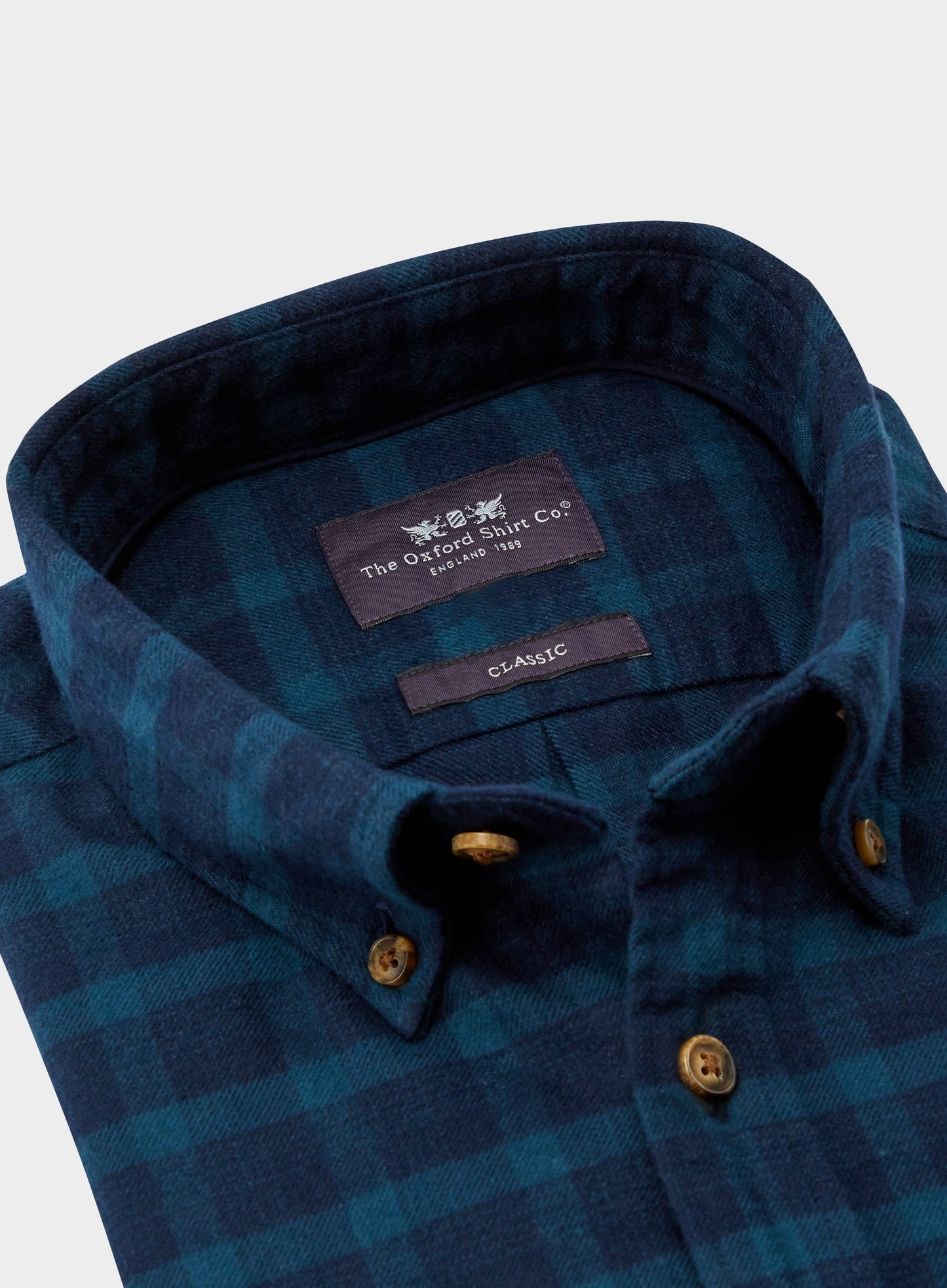 Button Down Flannel Shirt - Green Check